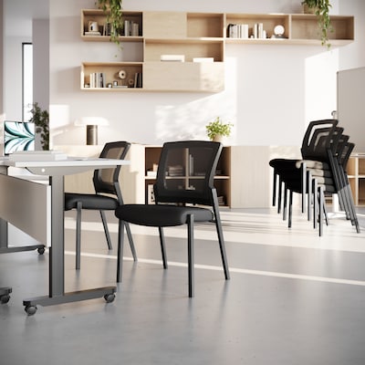 Flash Furniture Hercules Commercial Armless Stackable Side Chair, Black (HL0010W1BK)