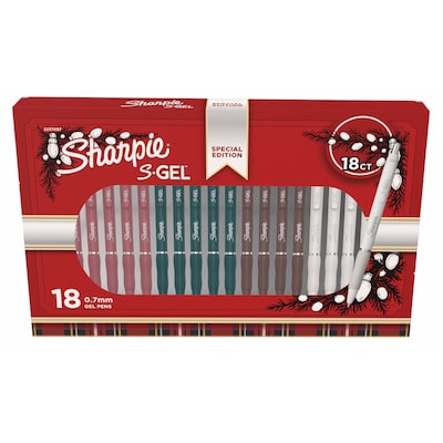 Sharpie S-Gel Special Edition Retractable Pens, Medium Point, 0.7mm, Assorted Ink Colors, 18/Pack (2237097)