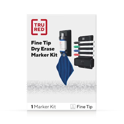 TRU RED™ Pen Dry Erase Kit, Fine Tip, Assorted, 4/Pack (TR61743/TR56941)