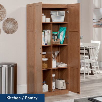 Sauder Select 71H Storage Cabinet with 4 Shelves, Highland Oak (419188)