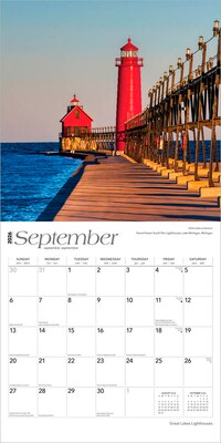 2026 BrownTrout Great Lakes Lighthouses 12" x 12" Monthly Wall Calendar (9798330704361)