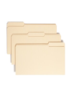 Smead 100% Recycled File Folders, 1/3-Cut Tab, Legal Size, Manila, 100/Box (15339)