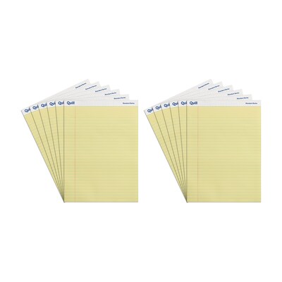 Quill Brand® Standard Series Legal Pad, 8-1/2 x 11, Wide Ruled, Canary  Yellow, 50 Sheets/Pad, 12 P