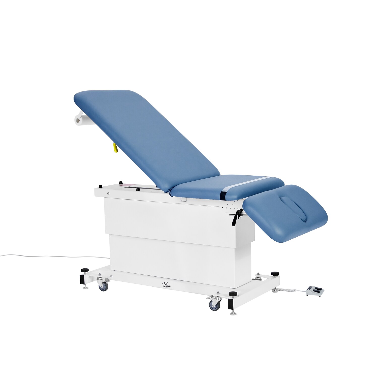 Viva Comfort XRO 3-Section Electric Height and Back Adjustable Exam Table, 600 lbs. Capacity, Blue (ADI903-23-BLU-MK)