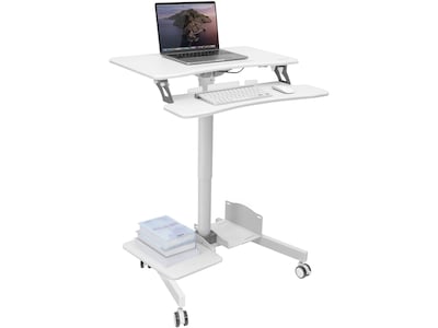 Mount-It! 28"W Adjustable Steel Standing Desk, White (MI-7979W)