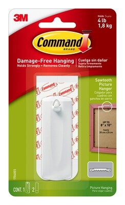 Command Sawtooth Picture Hanger, White (17040ES)