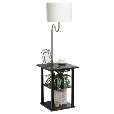 Simple Designs 57" Floor Lamp with Drum Shade (LF2016-BLK)