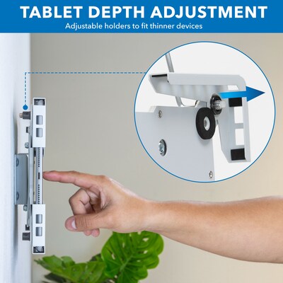 Mount-It! Adjustable Universal Anti-Theft iPad Tablet Wall Mount, 9.7" to 13", White (MI-3882WHT)