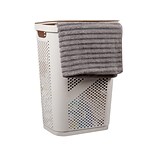 Mind Reader Perforated Plastic Hamper with Lid, Ivory (HBIN60-IVO)