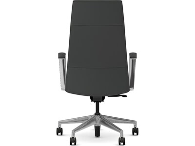 HON Cofi Fabric Swivel Executive Chair, Black/Polished Aluminum (HCFEU.W0.STC.P.H.UR10.CHSTC09.PA)