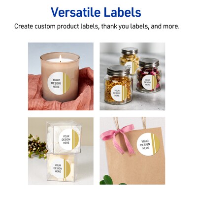 Avery Laser/Inkjet Circle Multipurpose Labels, 2" Dia., White, 120/Pack (S00-D21)