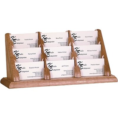 Wooden Mallet Business Card Holders; 9 Pocket