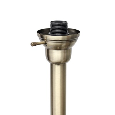 Lalia Home Torchiere Floor Lamp with 2 Reading Lights and Scalloped Glass Shades, Antique Brass (LHF-3002-AB)