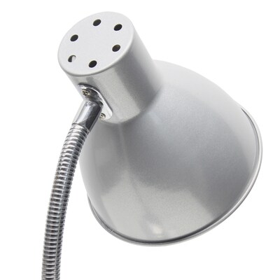 Simple Designs Sleek Essentials LED Desk Lamp, 16.22", Silver (LD1076-SLV)