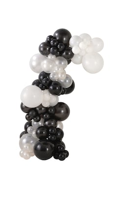 Party City Latex Balloon Garland Kit, Black/White, 90/Pack (AM112056)