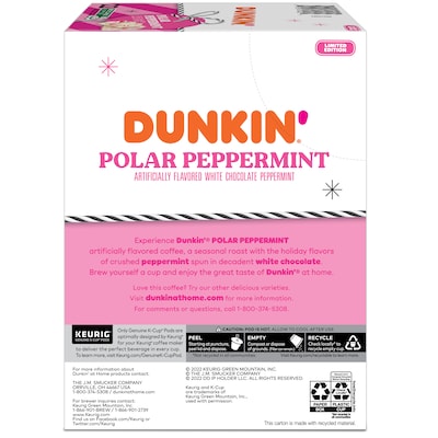 Dunkin' Polar Peppermint White Chocolate Coffee Keurig® K-Cup® Pods, Medium Roast (5000358858)