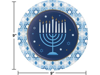 Creative Converting Hanukkah Paper Plate, Blue/Gold, 24/Pack (DTC366921DPLT)