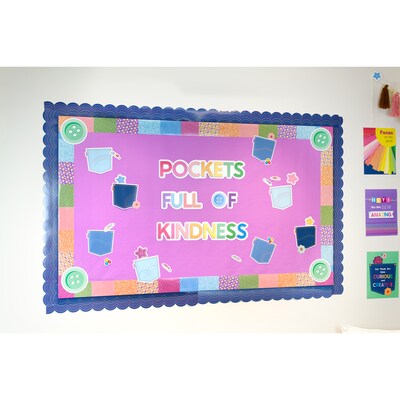 Carson Dellosa Crafty and Cool Pockets Full of Kindness Motivational Bulletin Board Set, 58 Pieces/Set (110600)