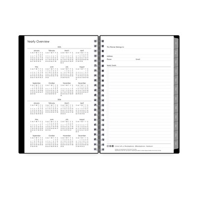 2025-2026 Blue Sky Enterprise 5" x 8" Academic Year Weekly & Monthly Planner, Plastic Cover, Black (130611-A26)