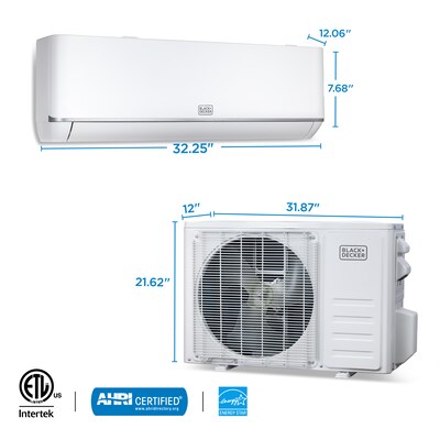 Black & Decker Mini Split 115-Volt 9000 BTU Wall Air Conditioner with Inverter & Remote, WiFi Enabled, White (BSA0915TC)