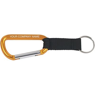 Custom Printed Carabiner 8mm with Black Strap