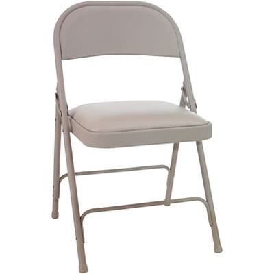Alera™ Steel Folding Chairs with Vinyl Padded Seat; Tan
