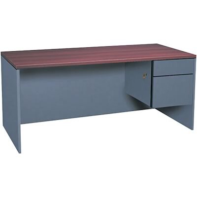 Global® Adaptabilities™ Office Collection in Cherry/Storm Grey Finish; Right Pedestal Desk, 66W