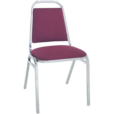 Alera™ Fabric Covered Stacking Chairs; Square Back; Burgundy
