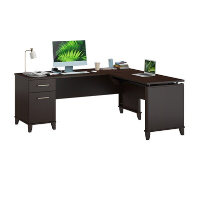 Bush Furniture Somerset 72W 3 Position Sit to Stand L Shaped Desk, Mocha Cherry (SET014MR)