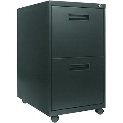 Alera™ Mobile File Pedestals with Recessed Pulls; 2-Drawer, 23-1/4D, Black