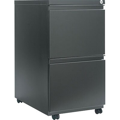 Alera® 2-Drawer Mobile Pedestal File Cabinet with Full-Length Pulls; Black, Legal (PB542823BL)