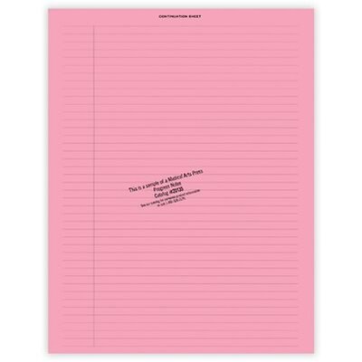 Medical Arts Press® Continuation Notes, Pink, No Punch