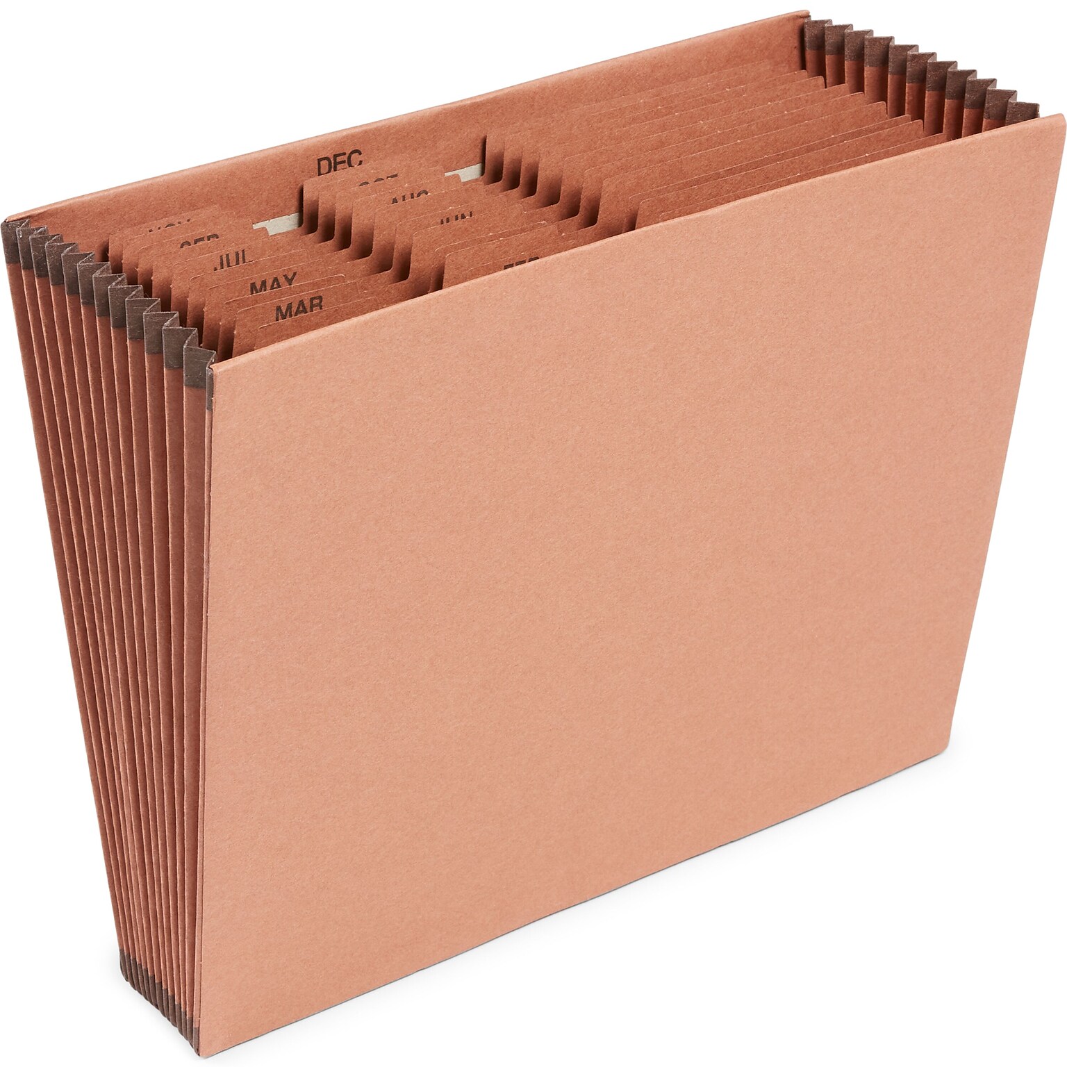 Staples Heavy Duty Reinforced Accordion File, Monthly Index, 12-Pocket, Letter Size, Brown (595369)