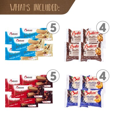 Snack Box Pros Balconi Authentic Italian Pastry Snack Box, 47/Box (700-00184)