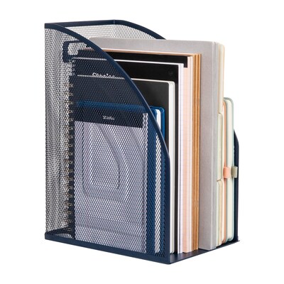 Staples Metal Mesh File Organizer, Navy Blue (ST63833)