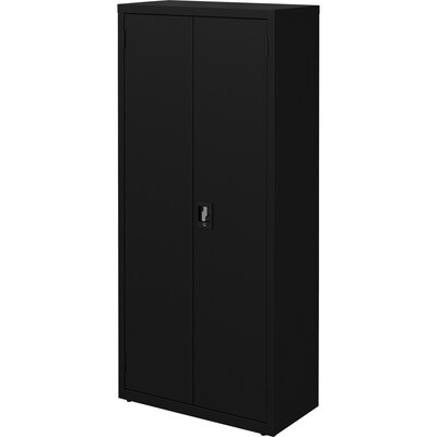 Lorell Fortress Series Slimline Storage Cabinet, 30"W x 15"D x 66"H, Black (LLR69830BK)