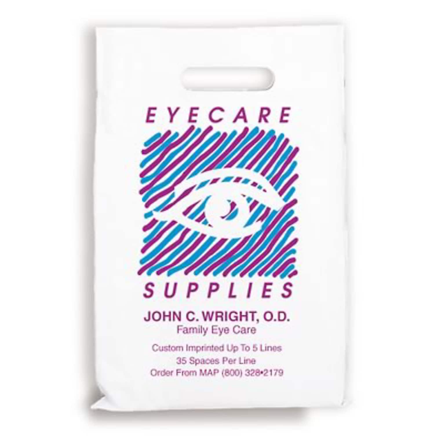 Medical Arts Press® Eye Care Personalized Jumbo 2-Color Supply Bags; 12 x 16, Eyecare Supplies w/Eye, 100 Bags, (635511)