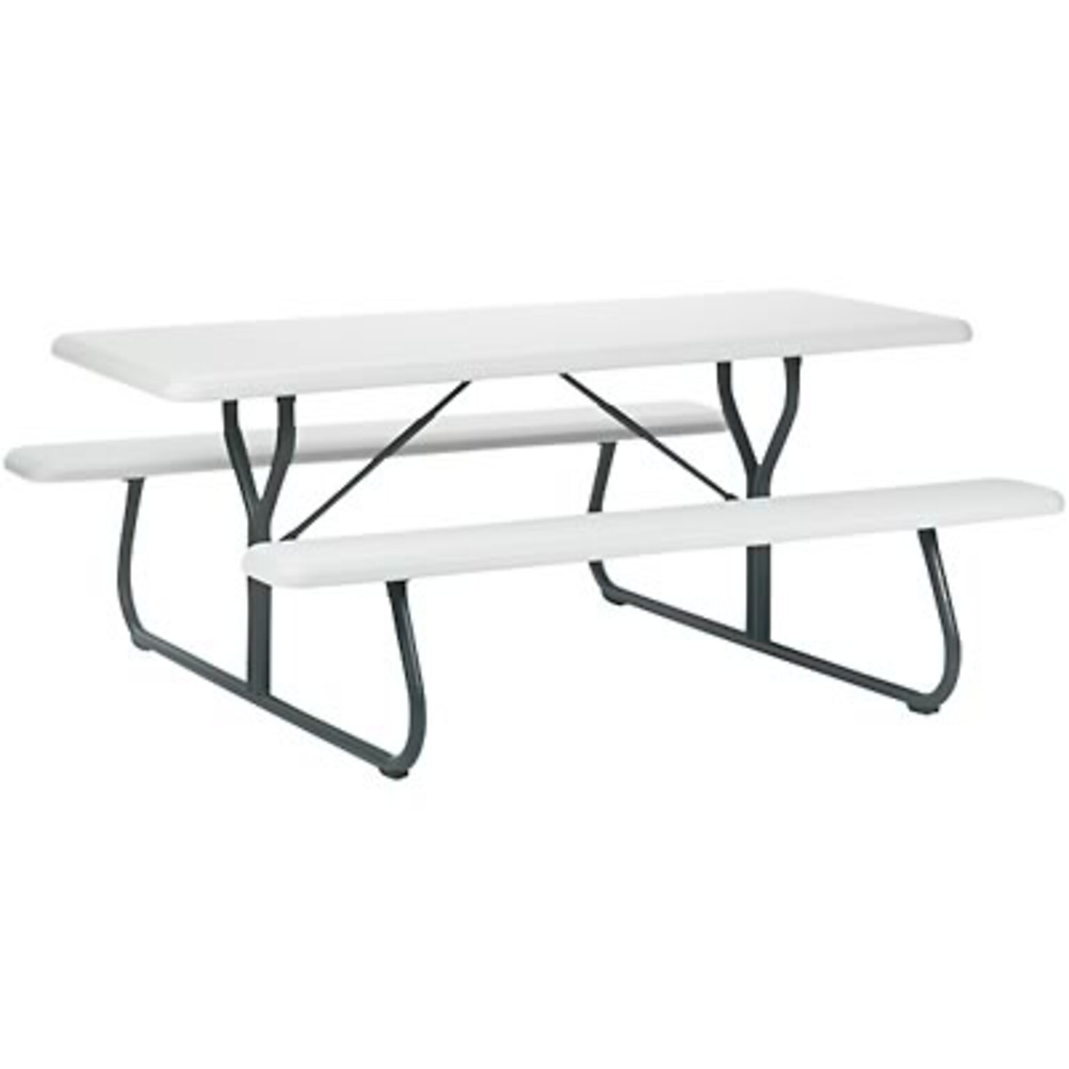 Iceberg IndestrucTable Classic Picnic Table, Rectangular, 72 x 30 x 29, Platinum/Gray (ICE65923)