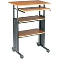 Safco® Adjustable-Height Stand-Up Workstations; Oak/Black