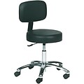 Safco® Pneumatic Lab Stool; With Back; Black