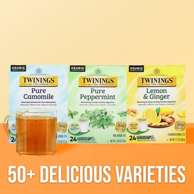 Twinings Pure Peppermint Herbal Tea, Keurig® K-Cup® Pods, 24/Box (TNA85813)