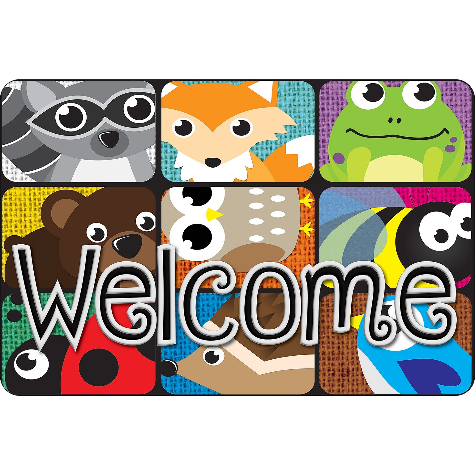 Ashley Productions The Original Fun Mat, Welcome Mat, 15.5 x 23.5, Keyhole Kritters Welcome (ASH91542)