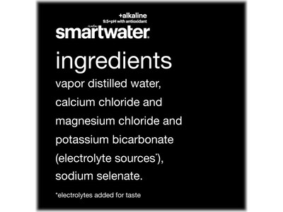 smartwater alkaline with antioxidant Water, 33.81 fl. oz., 12 Bottles/Pack (786162411167)