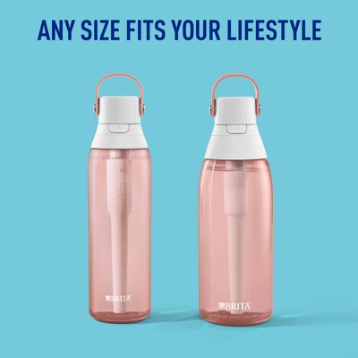Brita Plastic Filtered Water Bottle, 36 oz., Blush (36525)
