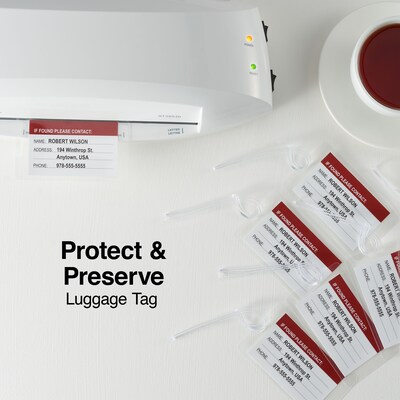 Staples Luggage Tag Size Thermal Laminating Pouches, 5 mil, 25 pack