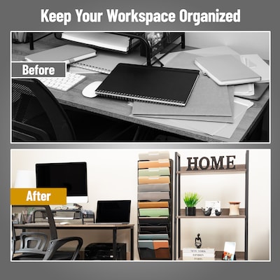 Mind Reader Front Loading Letter Tray, Black (MAG12C-BLK)