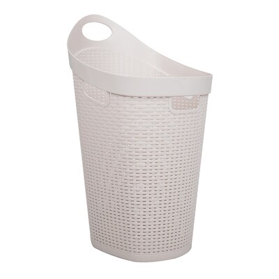 Mind Reader Rolling Plastic Laundry Basket, Ivory (60HWHEEL-IVO)