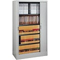 Kwikfile® 5-Tier Open Shelving File Cabinet with Tambour Door; Gray, Legal