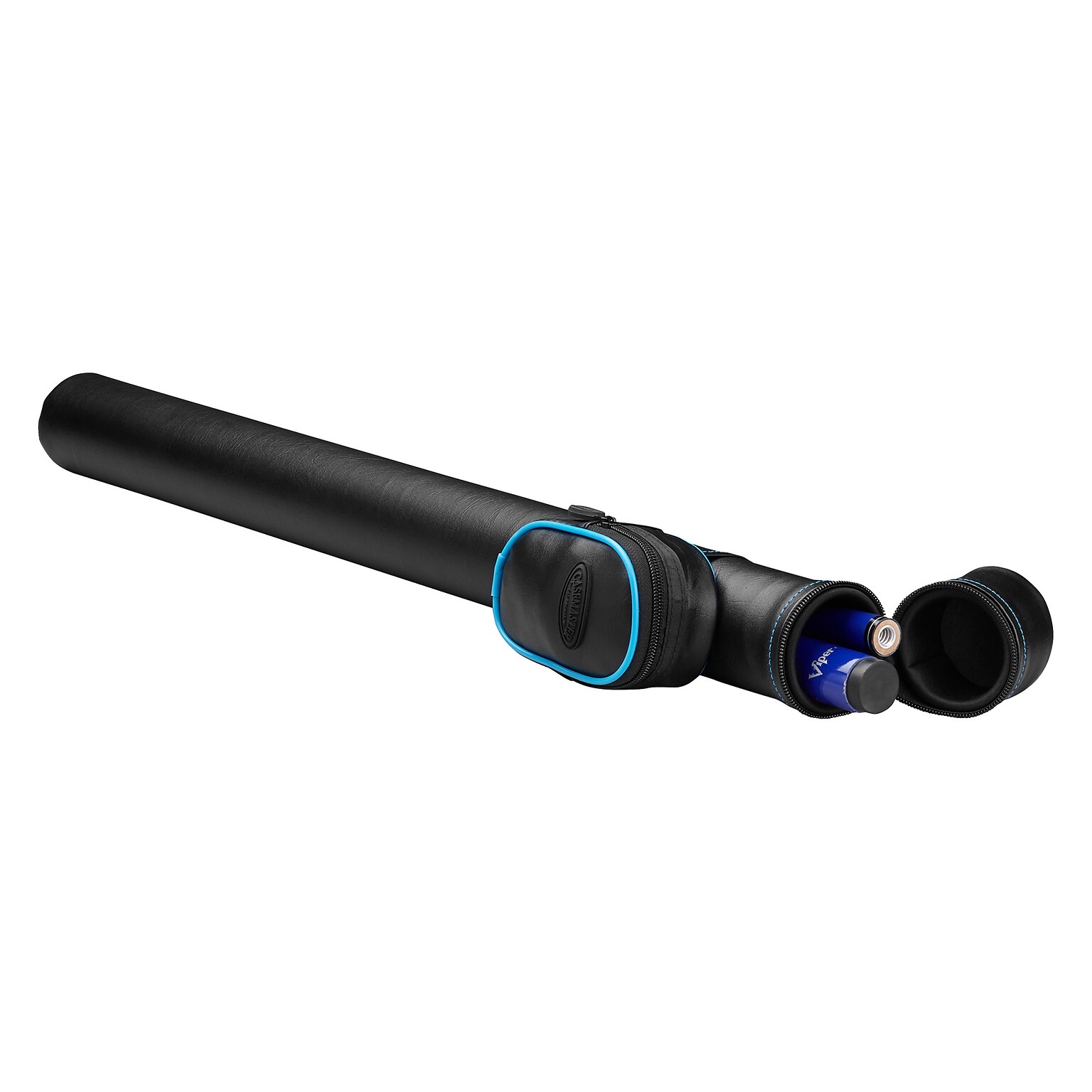Casemaster Q-Vault Supreme Black with Blue Trim Cue Case (51-0706-03)