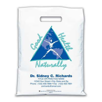 Medical Arts Press® Chiropractic Personalized Large 2-Color Supply Bags; Good Health Naturally
